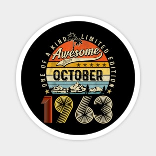 Awesome Since October 1963 Vintage 60th Birthday Magnet